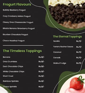 70s Frogurt Hood menu 