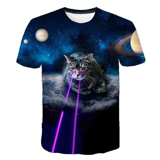 Title 16, Summer Kids Korean Kitty Print Short Sleeve Tee...