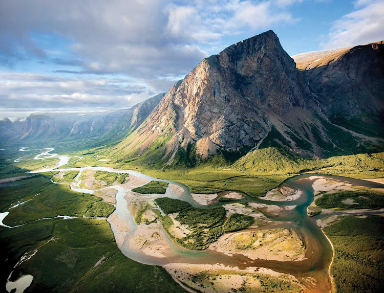 Stunning view of Torngat Mountains National Park at the northern tip of Newfoundland and Labrador.