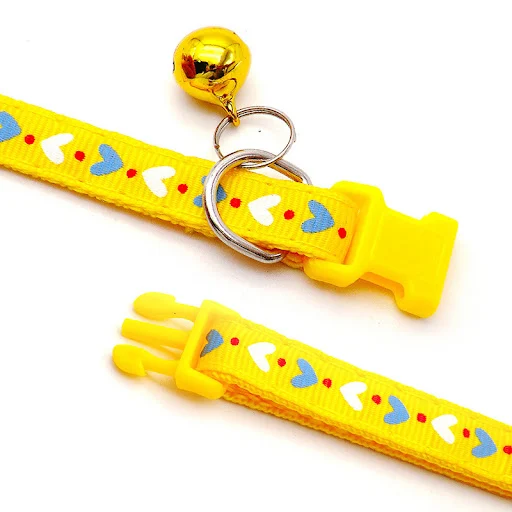 Adjustable Cat Collar with Bell Colorful Safety Pet Collars Cats Supplies Puppy Kitten Buckle Necklace Pet Leash Cat Acc