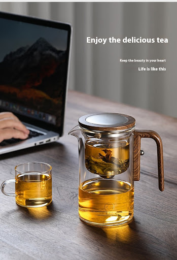 Title 7, Full Glass Teapot Tea Set with Tea Water Separa...