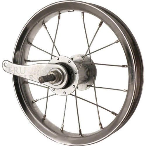 Sta-Tru 12 inch Silver Coaster Brake with Steel Rim Solid Thread on Axle