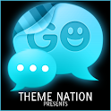 GO SMS Theme Blue Neon apk