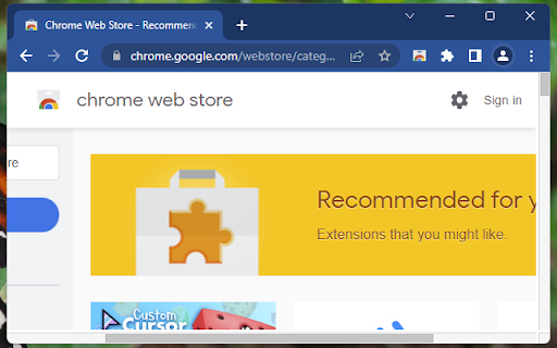 Shortcut for Chrome Web Store