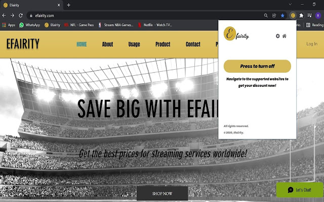 Efairity chrome extension