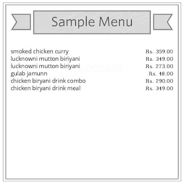 The Biryani Life menu 