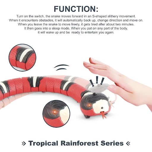 Tricky Snake Cat Toys Interactive Electric Induction Snake Toy Smart Sensing Tease Toys for Cats Game Accessories Pet Su
