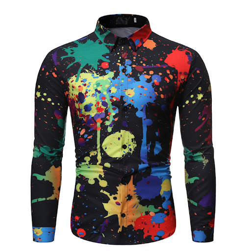 Title 5, Mens 3D Graffiti Print Plus Size Shirt