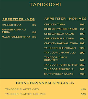 Telugu Bhojanams Brindhavanam menu 