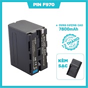 Combo Pin Sạc Np - F970 7800Mah Cho Đèn Quay Phim Led