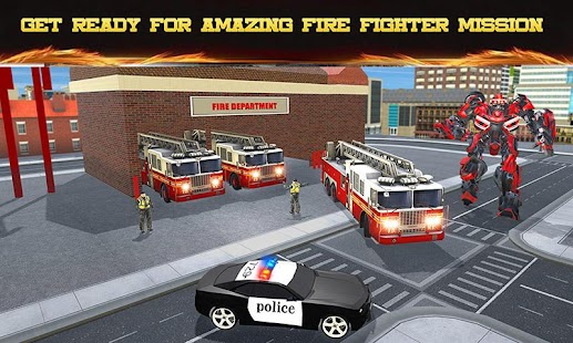 NY City Fire Fighter Robot Transform Fire Truck 2.1 APK + Mod (المال غير محدود) إلى عن على ذكري المظهر