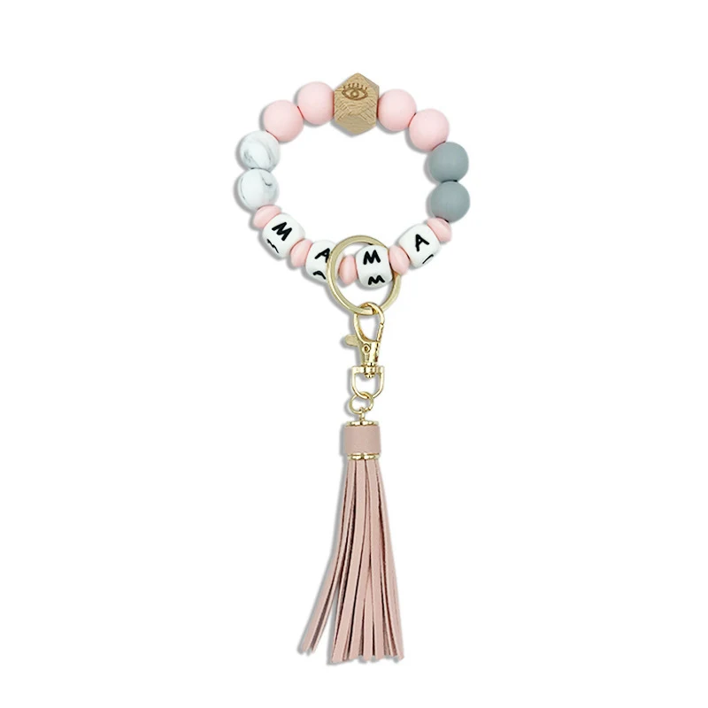 Title 13, Bracelet-porte-clés à perles en silicone Gardez...