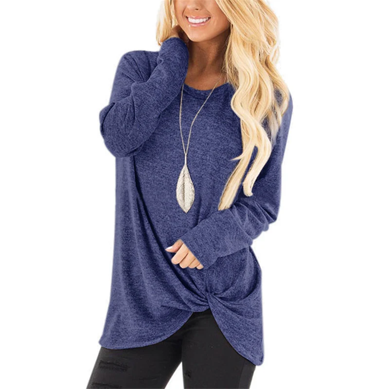 Nouveau haut femme manches longues automne hiver col rond, pull torsadé. Confort et style pour la saison, parfait pour un look quotidien élégant et décontracté.
