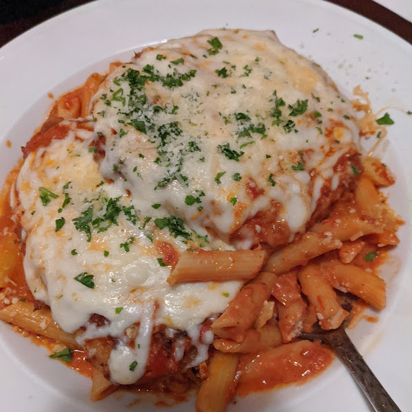 Gf chicken parmesan with vodka sauce