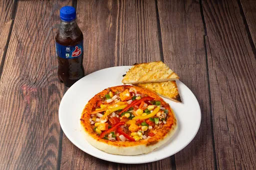 Regular Veg Pizza+2pc Cheese Garlic Bread+250ml Cold Drinks