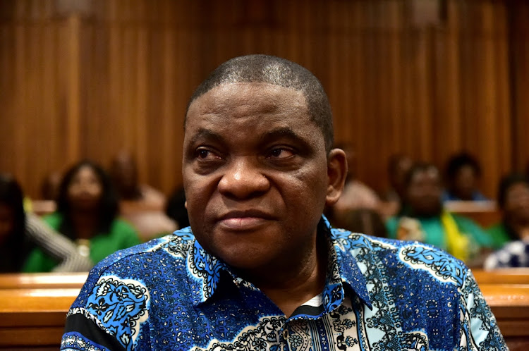 Timothy Omotoso in the Port Elizabeth High Court on Monday. Omotoso and his two co-accused have pleaded not guilty to all the charges against them