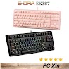 Bàn Phím Cơ Edra Ek387 Pink / White / Black Rgb , Led Rainbow - Chính Hãng