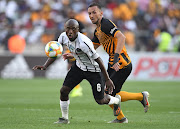 Samir Nurkovic of Kaizer Chiefs and Ben Motshwari of Orlando Pirates during the Telkom Knockout quarter final match between Kaizer Chiefs and Orlando Pirates at Moses Mabhida Stadium on November 02, 2019 in Durban, South Africa. 