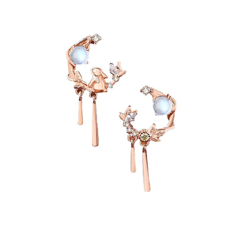 Title 6, Original Mori Style Adorable Rabbit Earrings Na...