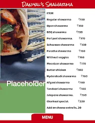 Daniyals Shawarma menu 1