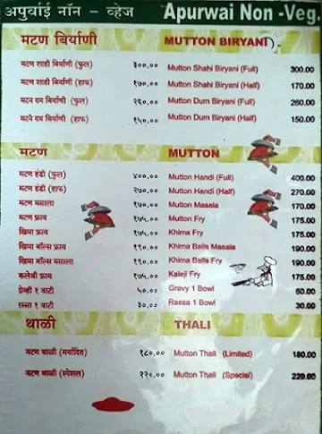 New Apurwai Non Veg menu 
