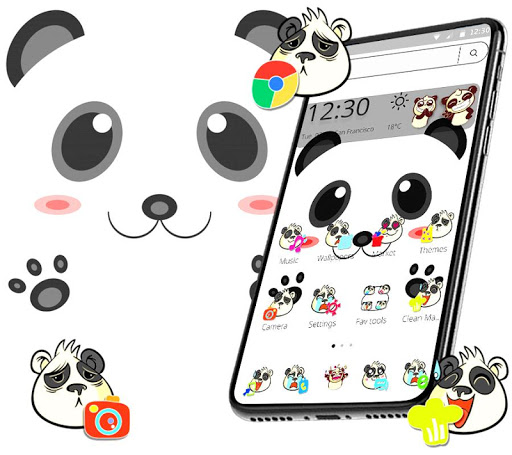 Cute Face Panda Launcher Theme ?