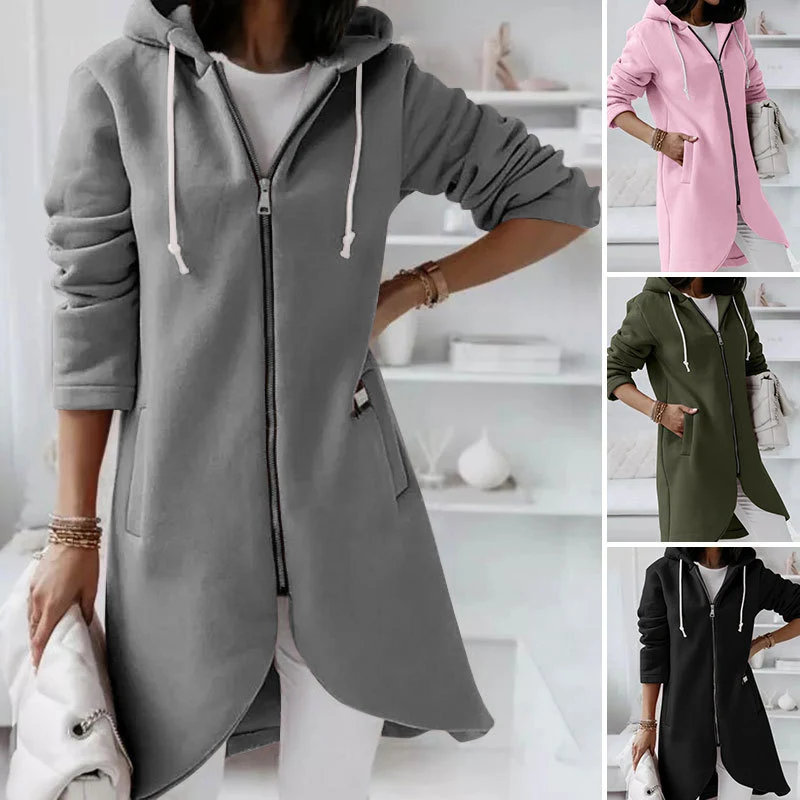Hoodie Sweatshirt Rits Capuchon Lange Mouw Trui Met Zak Bovenkleding Tops Kleding