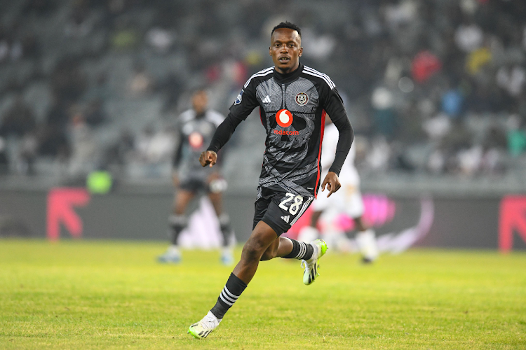 Orlando Pirates player Patrick Maswanganyi during the DStv Premiership match against Royal AM at Orlando Stadium on August 08, 2023.