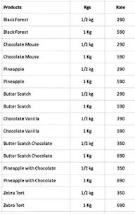 Cake Kingdom menu 1