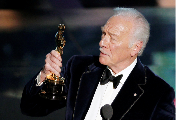 Christopher Plummer, accepts the Oscar for best supporting actor for his role in "Beginners" at the 84th Academy Awards in Hollywood, California, on February 26 2012.