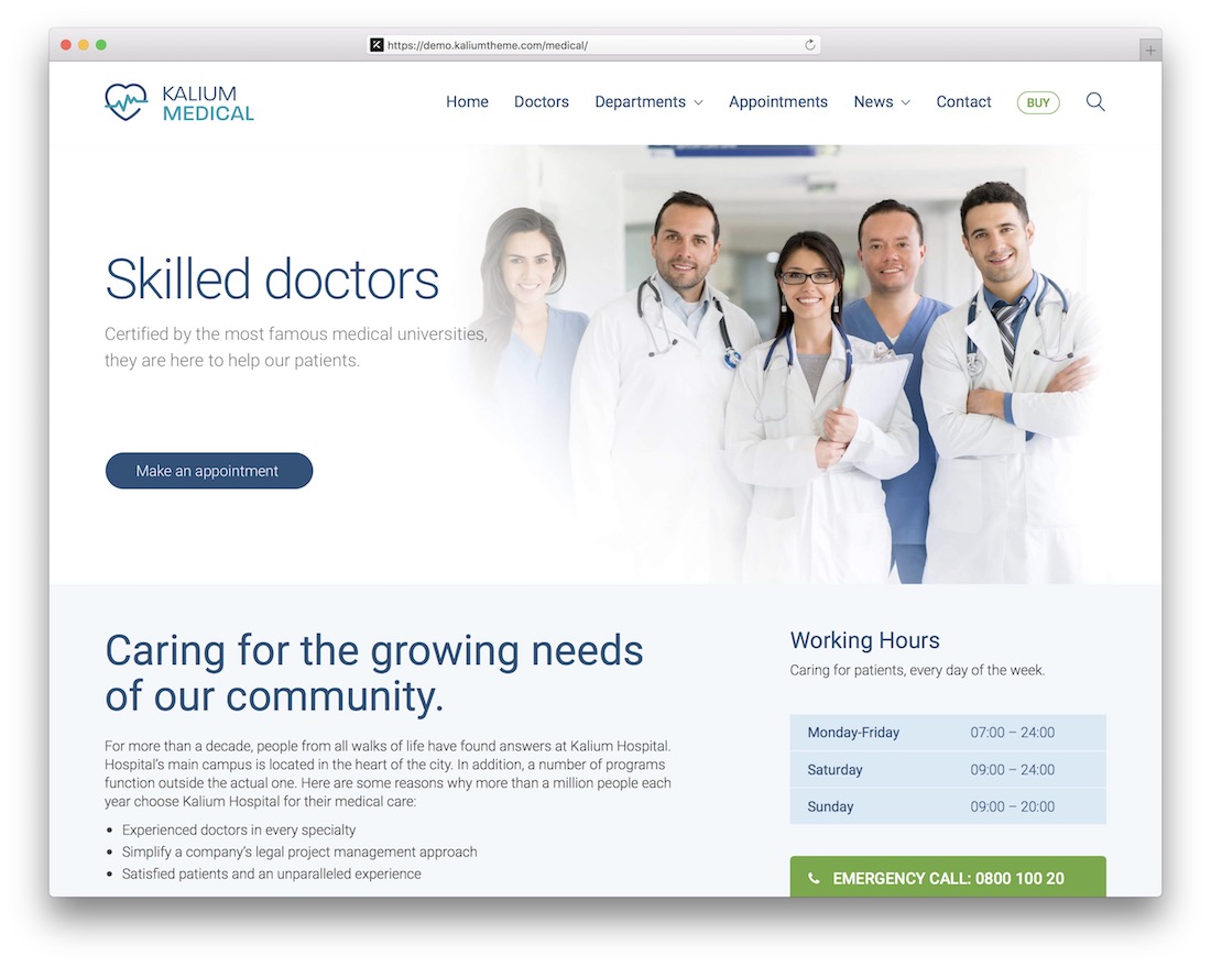 tema de wordpress médico kalium