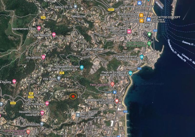 Vente terrain  4410 m² à Bastia (20200), 248 000 €