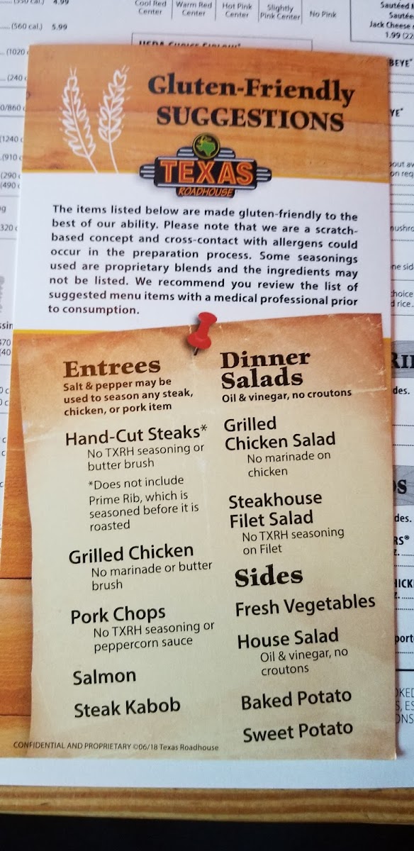 GF menu