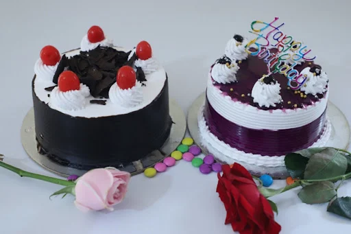 Blueberry Cake [500 Grams] With Black Forest Cake [500 Grams]