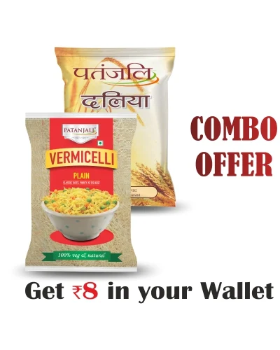 Patanjali Combo- Dalia 500 Gm + Vermicilli Plain 900 Gm- Rs 8 Off - 1400 gm