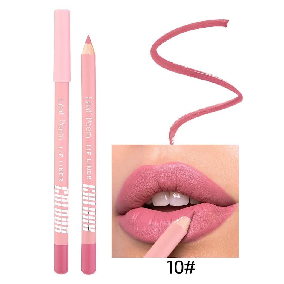 Ensemble 12 Rouges à Lèvres Mat avec Crayon Contour des Lèvres pour une tenue parfaite et des lèvres sublimées durablement.