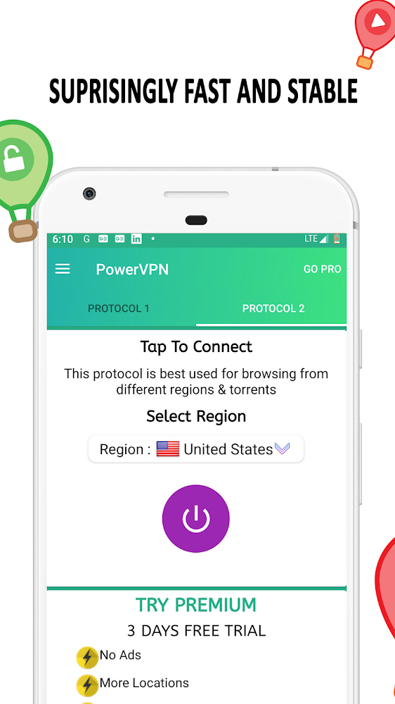 Free VPN : Power VPN - Unlimited VPN Hotspot [Pro]