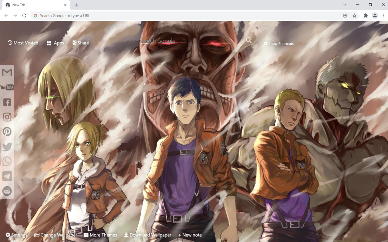 Attack On Titan Wallpaper HD New Tab Preview image 3