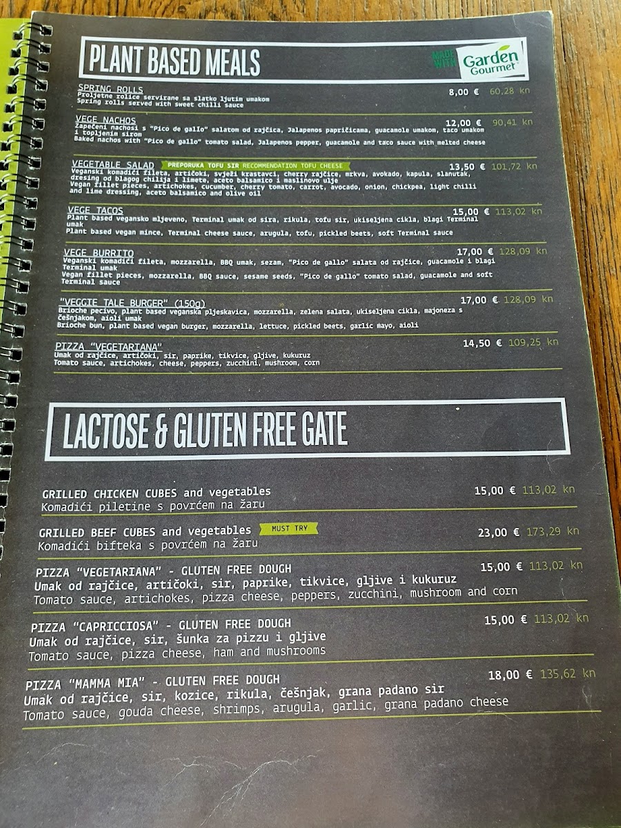 Terminal F gluten-free menu