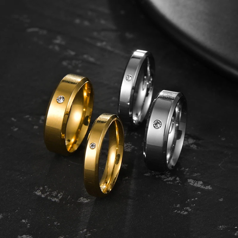 Title 5, Simple double beveled gold plated stainless ste...