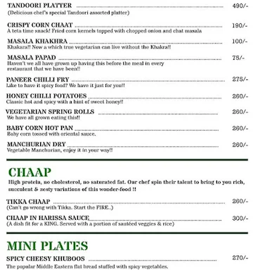 The Vege Table menu 