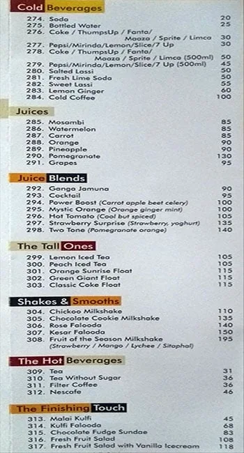 Hotel Saroj & Sweet Mart menu 