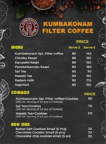 Kumbakonam Filter Coffee menu 