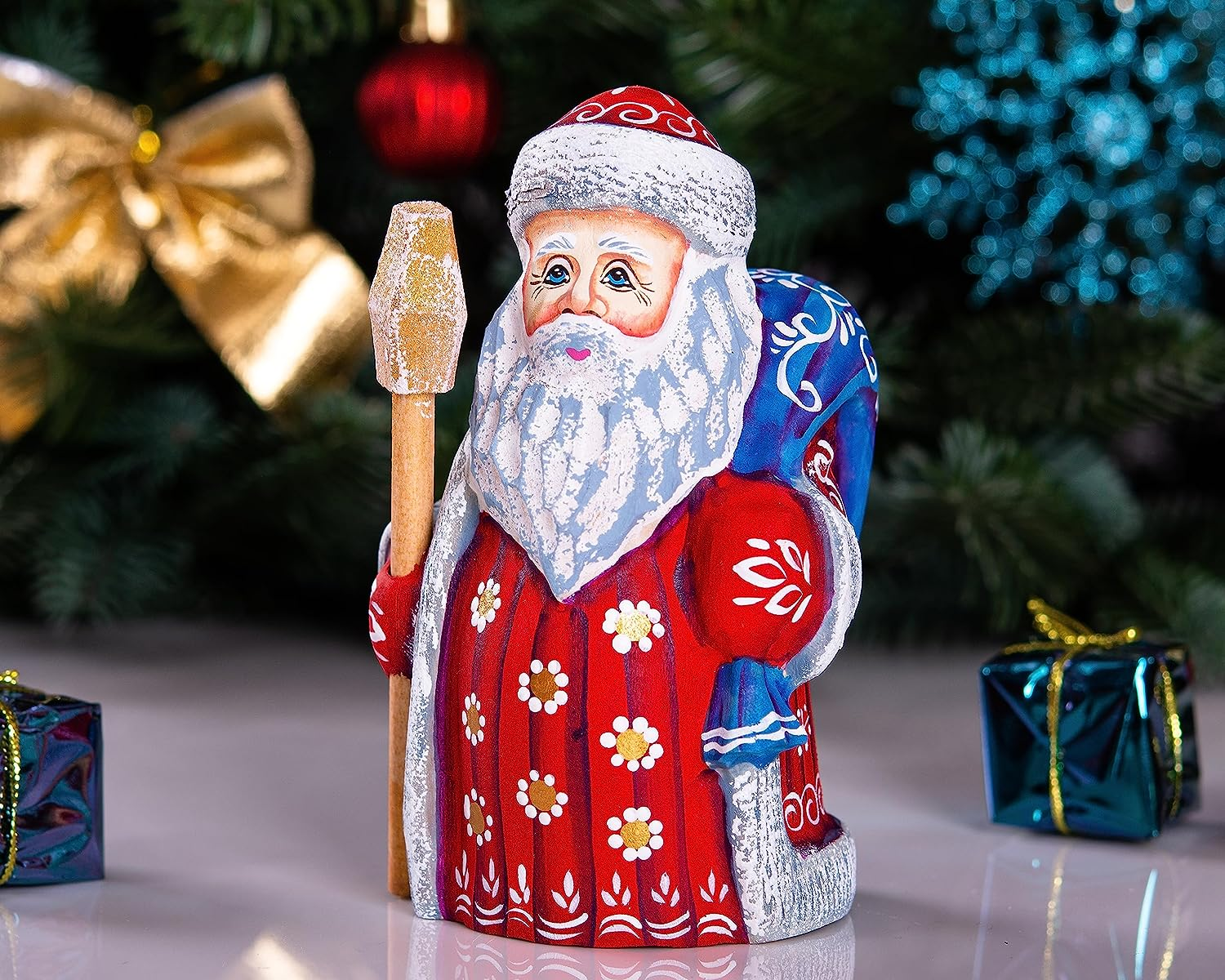 Hand-Painted Wooden Santa Claus  