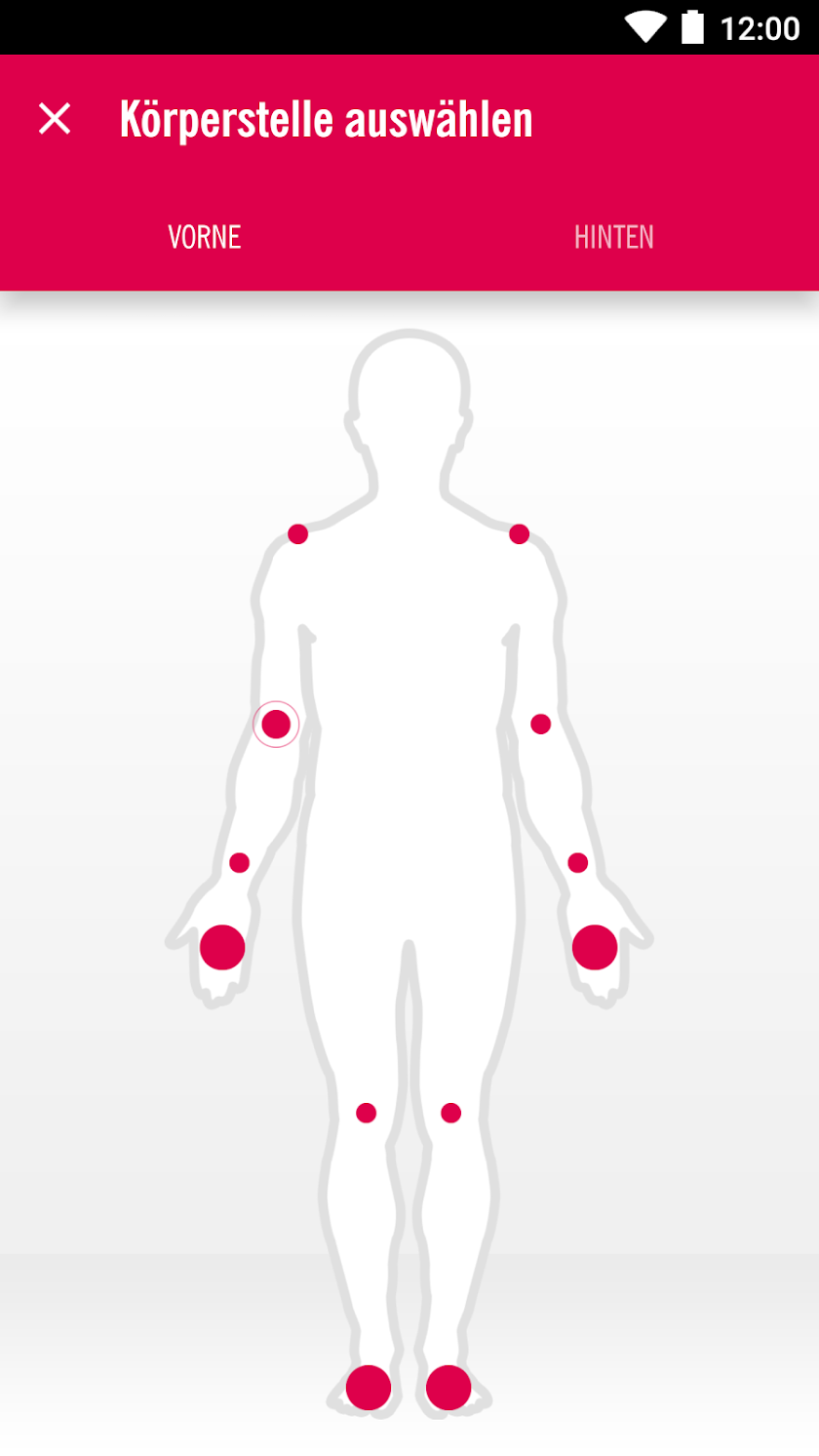 PSORIapp Haut &amp; Gelenke Check Screen 2