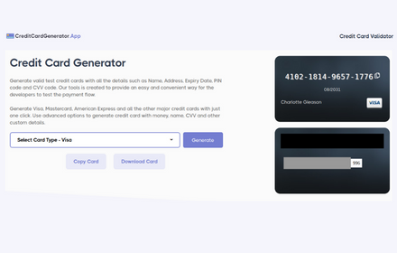 Credit Card Generator Tool small promo image