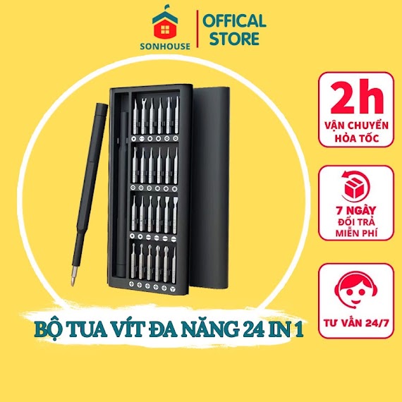 Bộ Tua Vít Đa Năng, Bộ Tô Vít Đa Năng Mini 24 Đầu Nhỏ Sửa Điện Thoại, Mở Laptop, Mắt Kính, Đồng Hồ Sonhouse