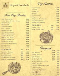 Biryani Badshah menu 2