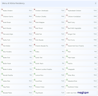 Athira Residency menu 2