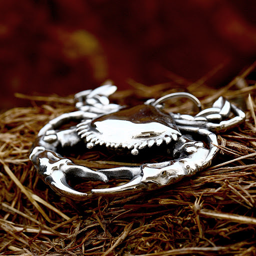 Title 3, Stainless Steel Cute Small Animal Crab Pendant ...